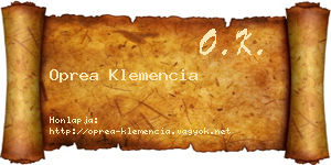 Oprea Klemencia névjegykártya